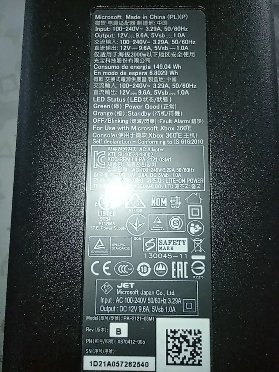 fonte xbox 360 super slim 1 pino original - Foto 3