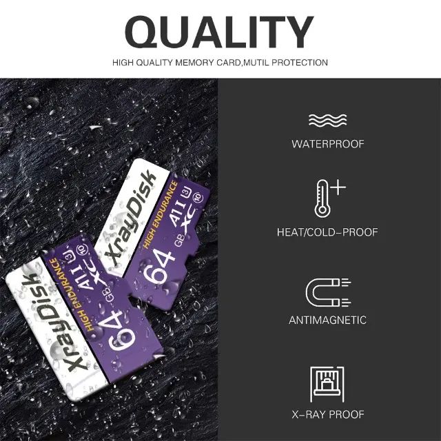 cartão micro sd de alta velocidade,  adaptador A1 U3 classe 10 V30  telefone/câmera/drone - Foto 5