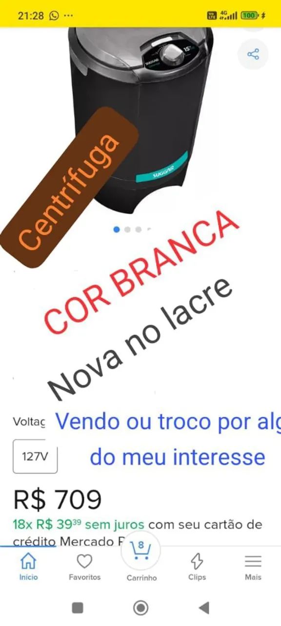 Centrífuga Suggar Branca Nova no Lacre