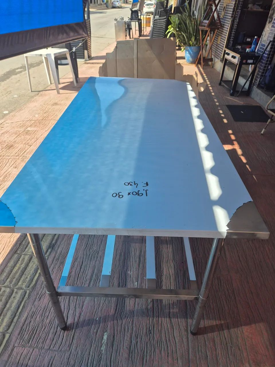 Mesa de Aço Inox para Comércio 190x90cm - Foto 3
