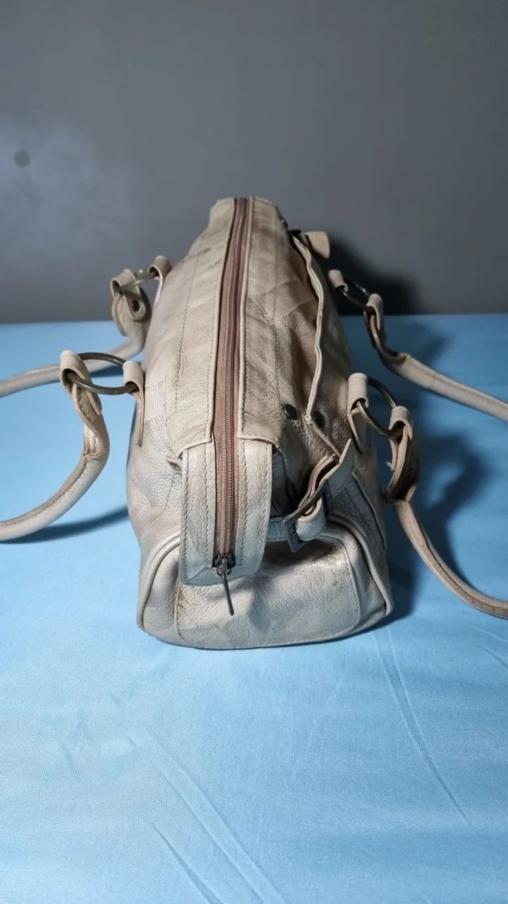 Bolsa de Couro Bege - Foto 4