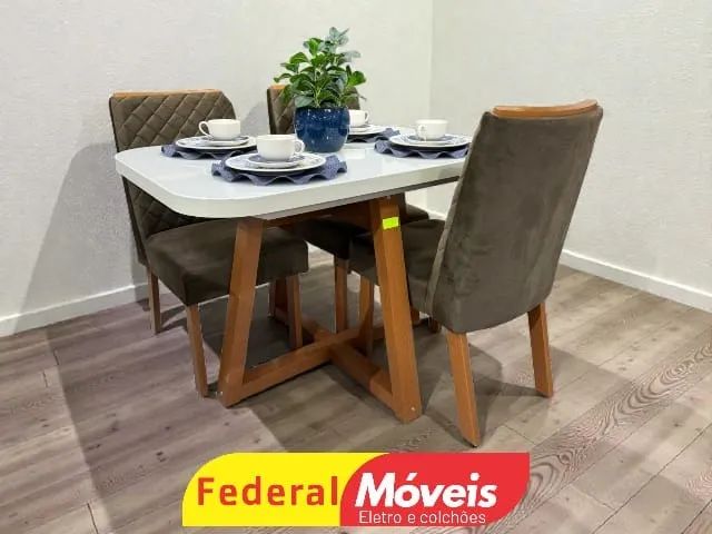 Mesa de Jantar 1,20x80cm c/ 4 Cadeiras NOS CHAME NO WHATSAPP