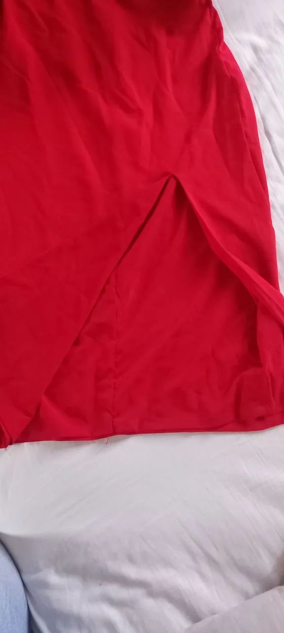 Vestido vermelho midi tomara que caia vermelho - Foto 4