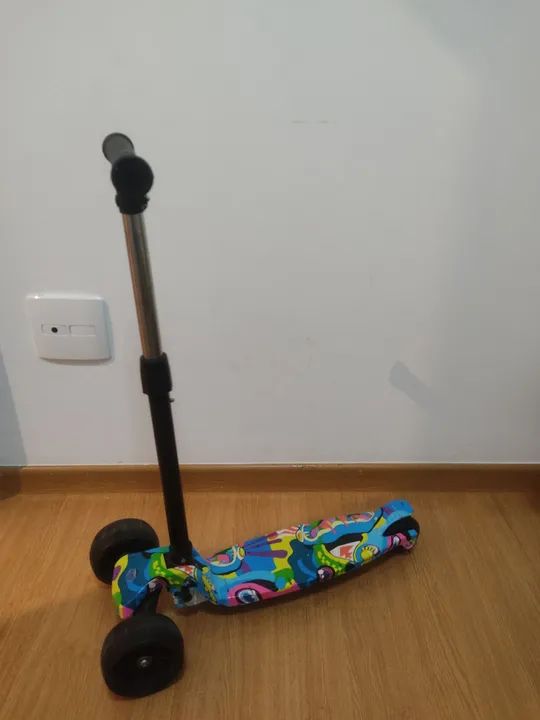 Patinete Infantil Com 3 Rodas Dobrável colorido 70kg - Foto 3