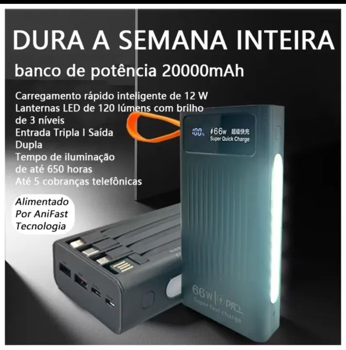 Bateria portátil 20000 66wts Power Bank - Foto 2