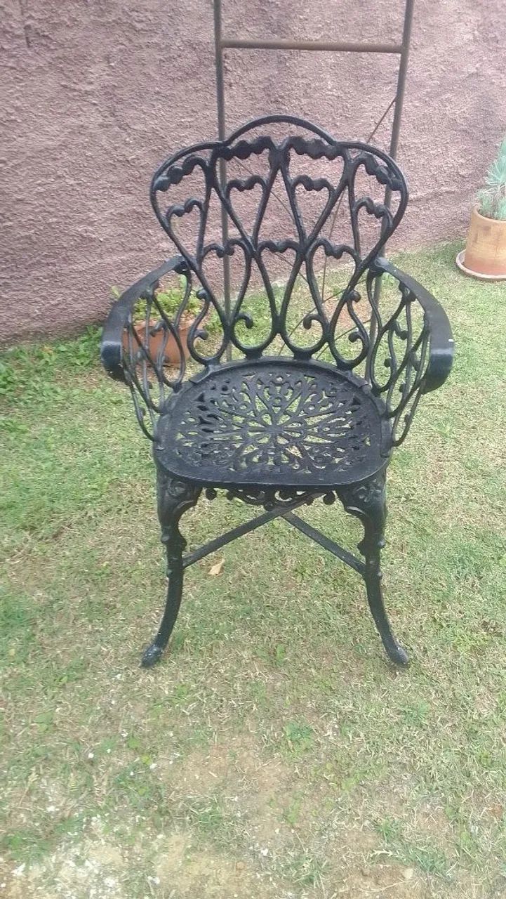 Jogo para  jardim em ferro fundido antigo - Foto 5