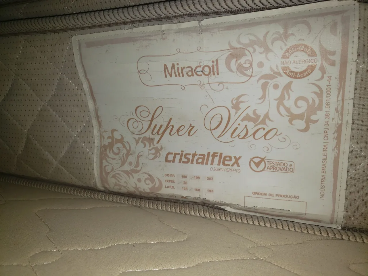Colchão Super Visco Miracoil Cristalflex