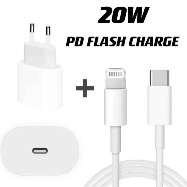? Kit Carregador De iPhone Fonte com Cabo Carregamento Rápido 1m PD 20w ? - Foto 2
