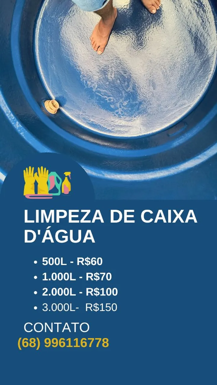 Lavo caixa de água 70 reais