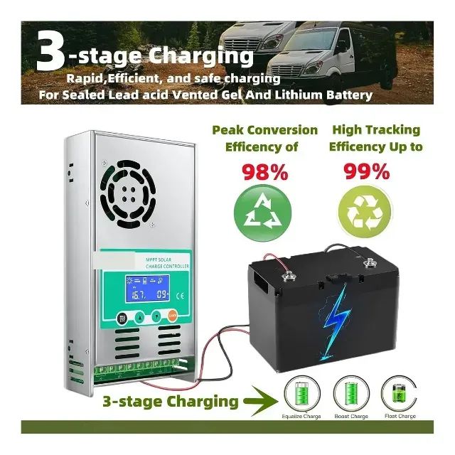 Controlador De Carga Mppt 60a Easun Power 6048 12/24/36/48 Original Novissimo na caixa - Foto 5