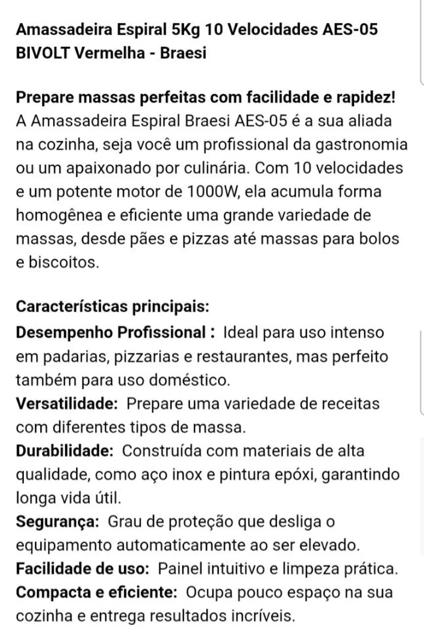 Amassadeira espiral Baesi NOVA** - Foto 3