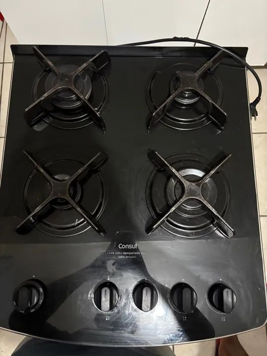 Fogão Cônsul 4 bocas - mesa de vidro - inox - Foto 3