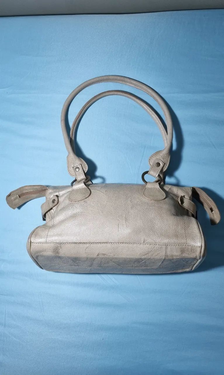 Bolsa de Couro Bege - Foto 2