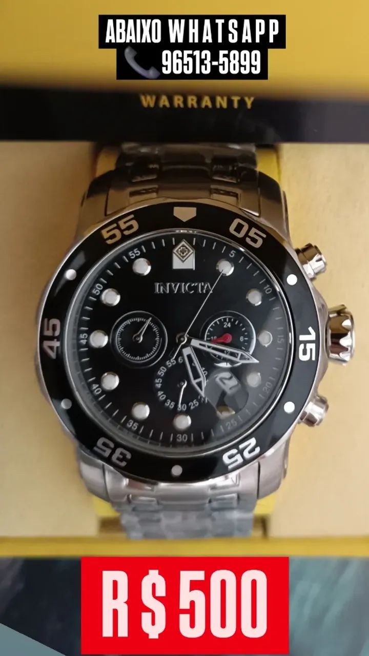 Relógio INVICTA Pro Diver Prata Modelo 0069 ENTREGAMOS 