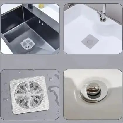 Filtro Adesivo Descartável Ralo De Pia e Banheiro Kit Com 50 unidades - Foto 4