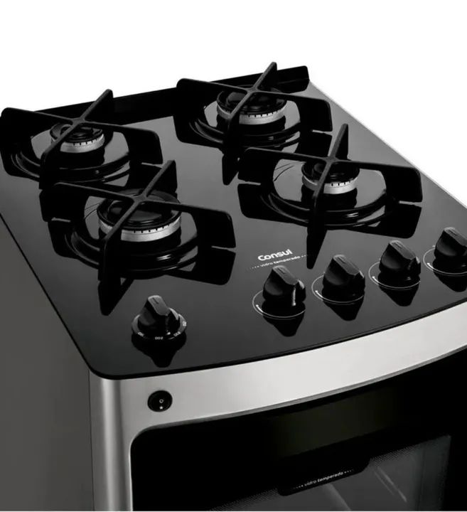 VENDO FOGÃO BARATO INOX CONSUL TAMPO DE VIDRO SEMI NOVO - Foto 2