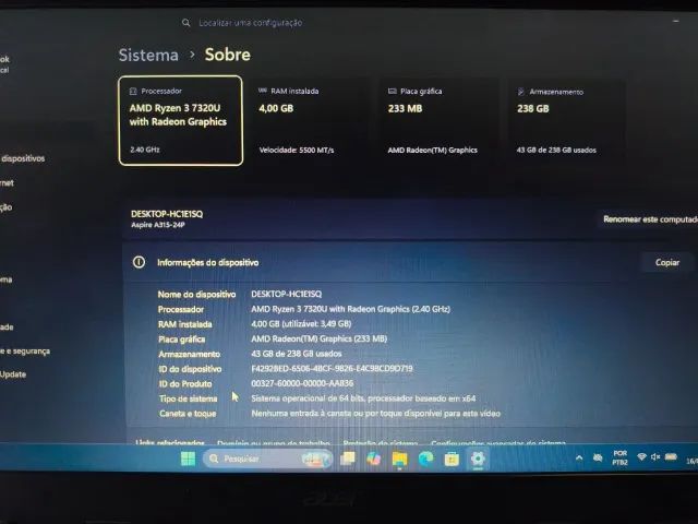 Notebook Ryzen 3 7320U / SSD NVMe - Foto 4