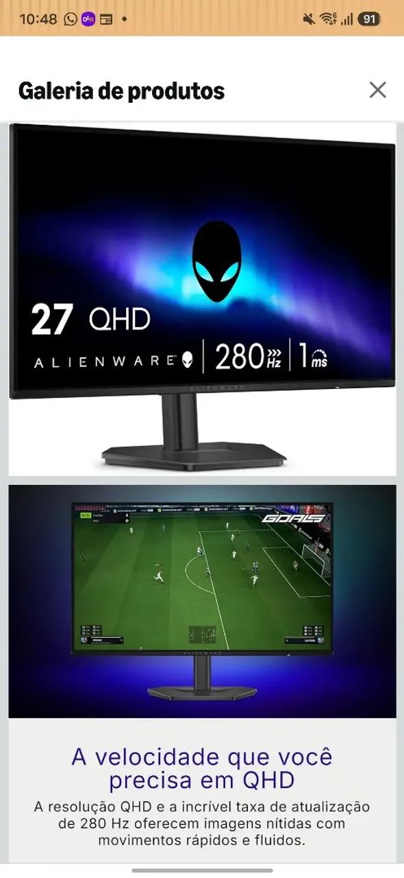 Monitor Alienware de 27 polegadas 280 Hz, QHD - AW2726DL