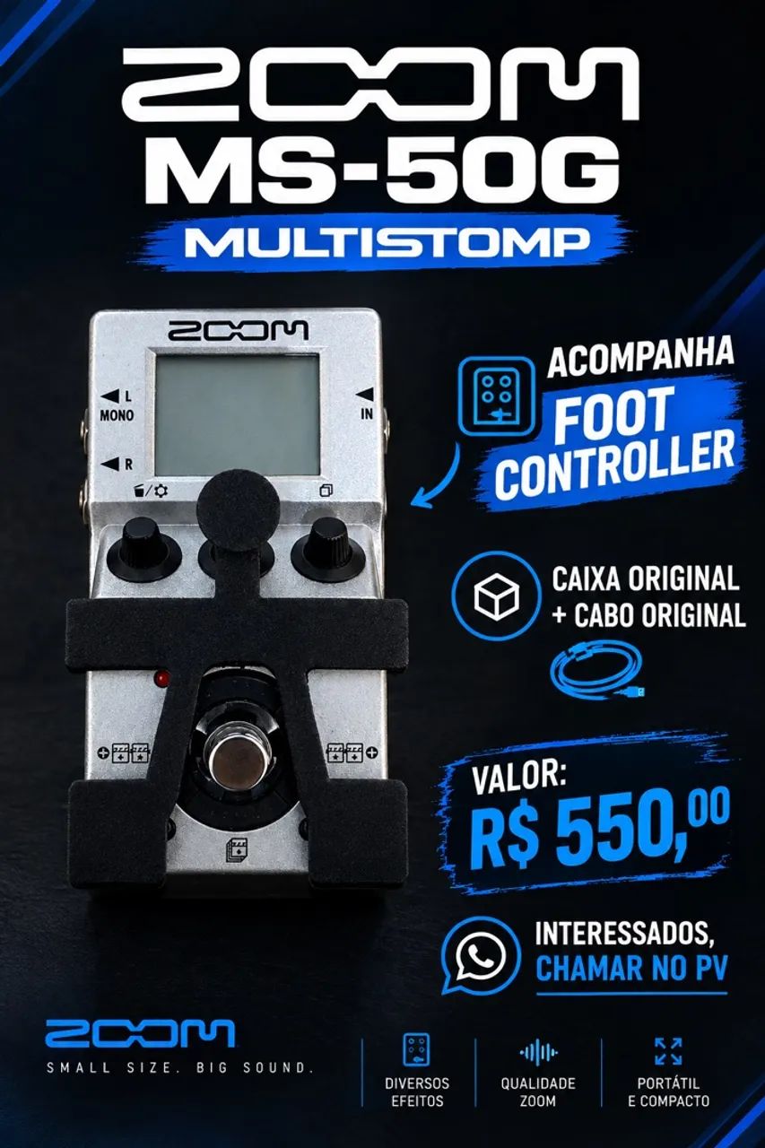 Zoom ms50g pedaleira efeitos guitarra - Instrumentos musicais