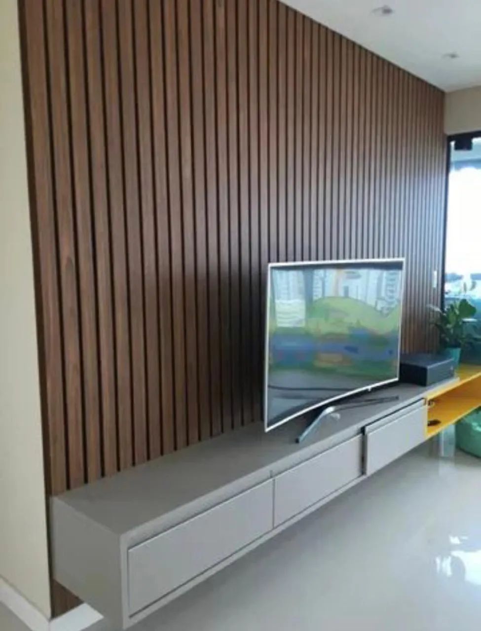 Cozinha e painel ripado 