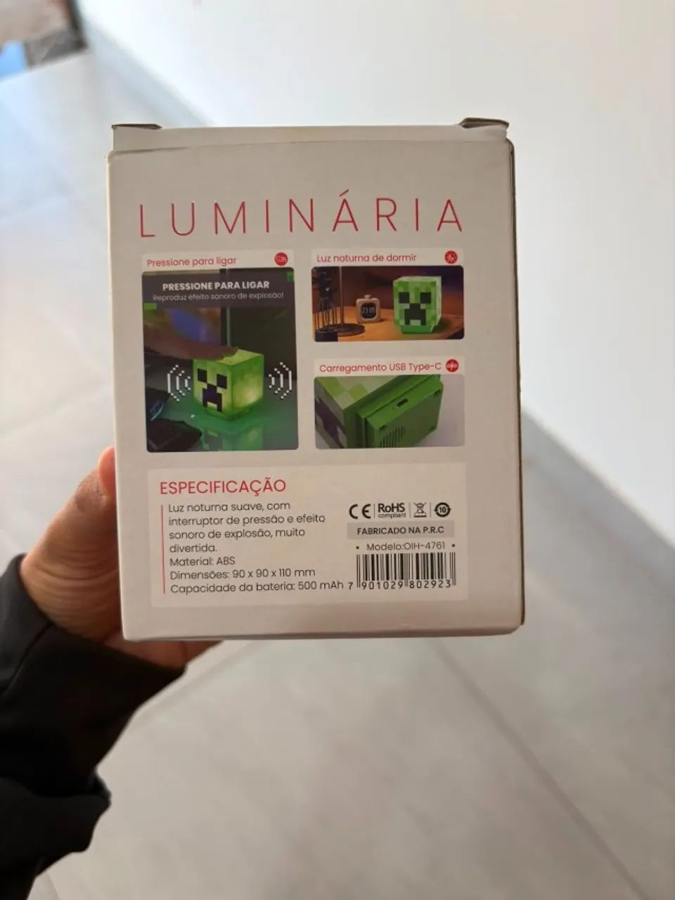 Luminária Minecraft Creeper com Som e Luz LED - Foto 2