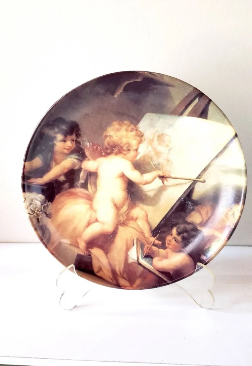 Pratos de decoração com querubins de Angelica Kauffmann,  - Foto 4