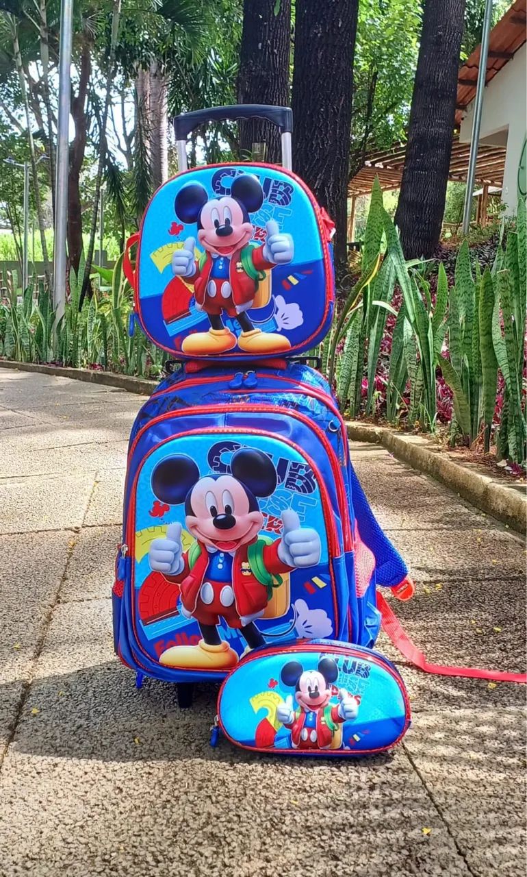 Mochila de rodinha infantil menino e menina personagens  - Foto 3