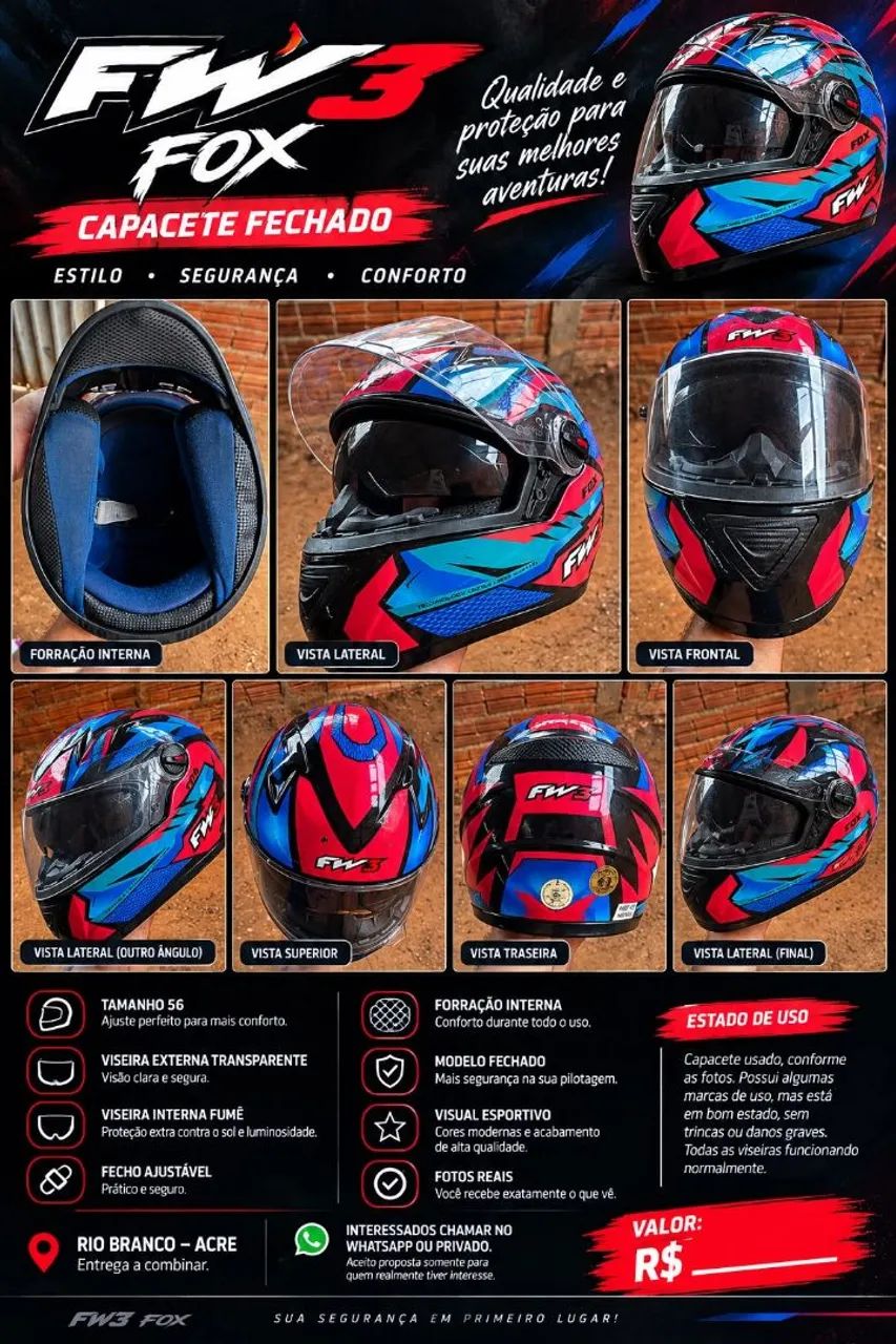 Cadete FW3 Fox fechado com oculos