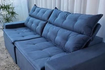 Sofá retrátil e reclinável 2,30m com Molas bonnel - Foto 4