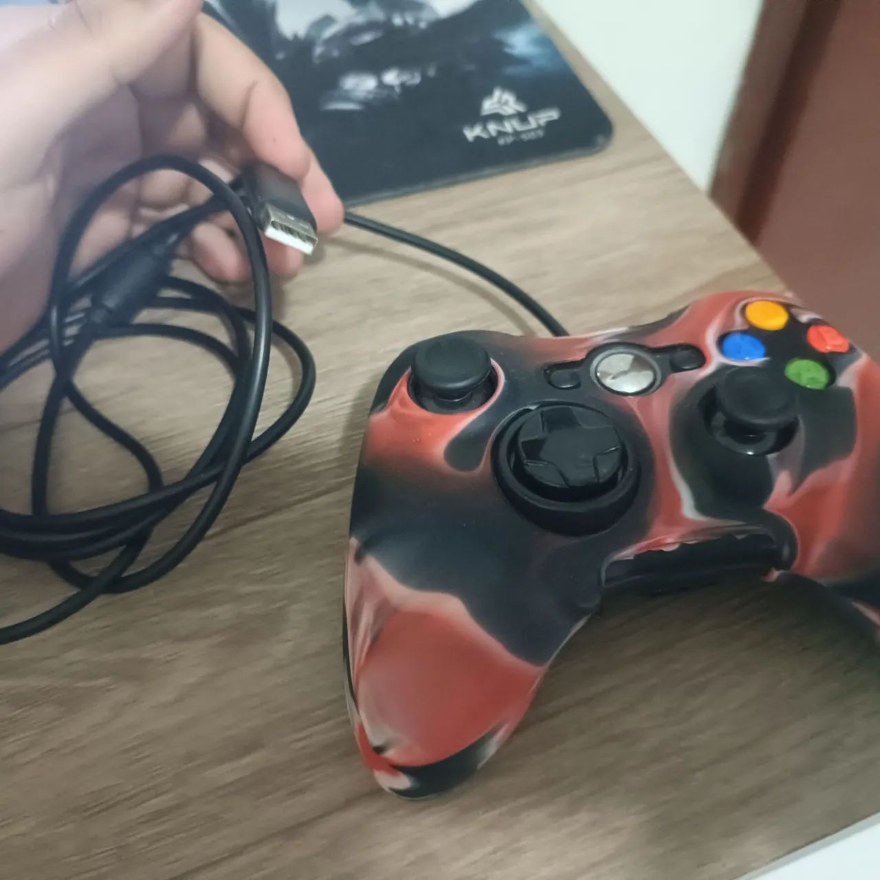 Controle de Xbox, modelo 360, conexão com adaptador para celular Android e px - Foto 3