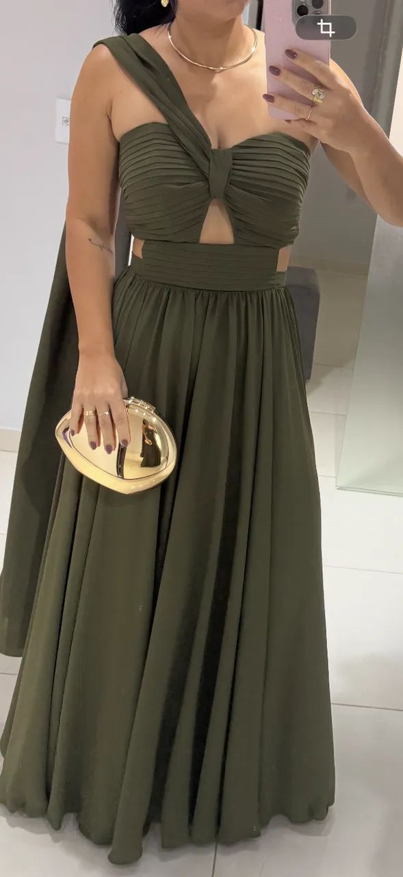 Vestido verde oliva madrinha - Foto 2