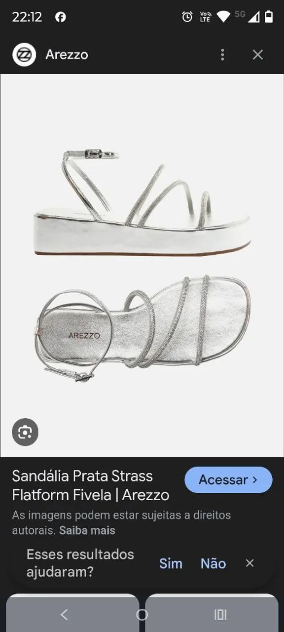 Sandália Prata Strass Flatform Fivela