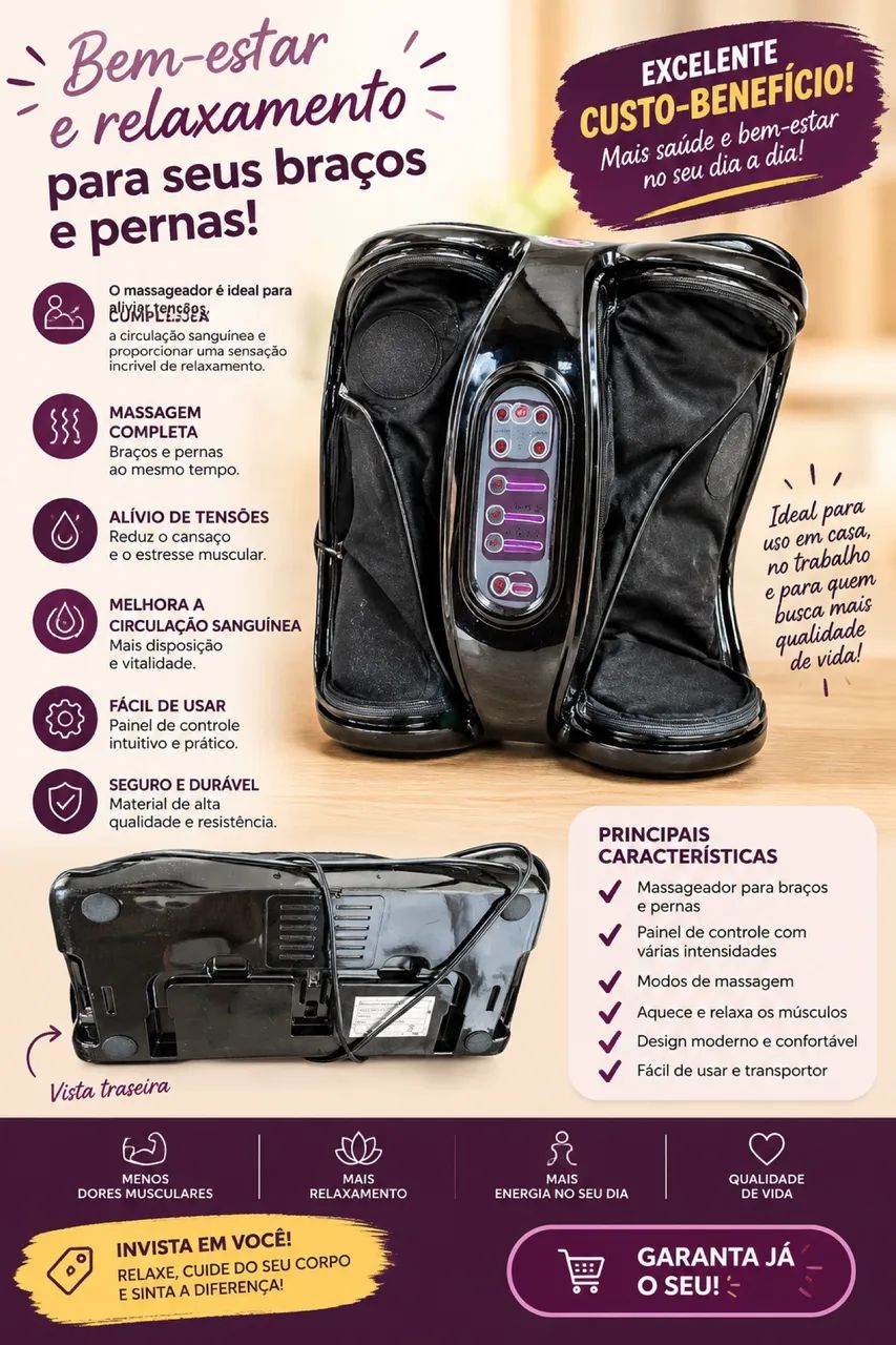 Massageador para braços e pernas 