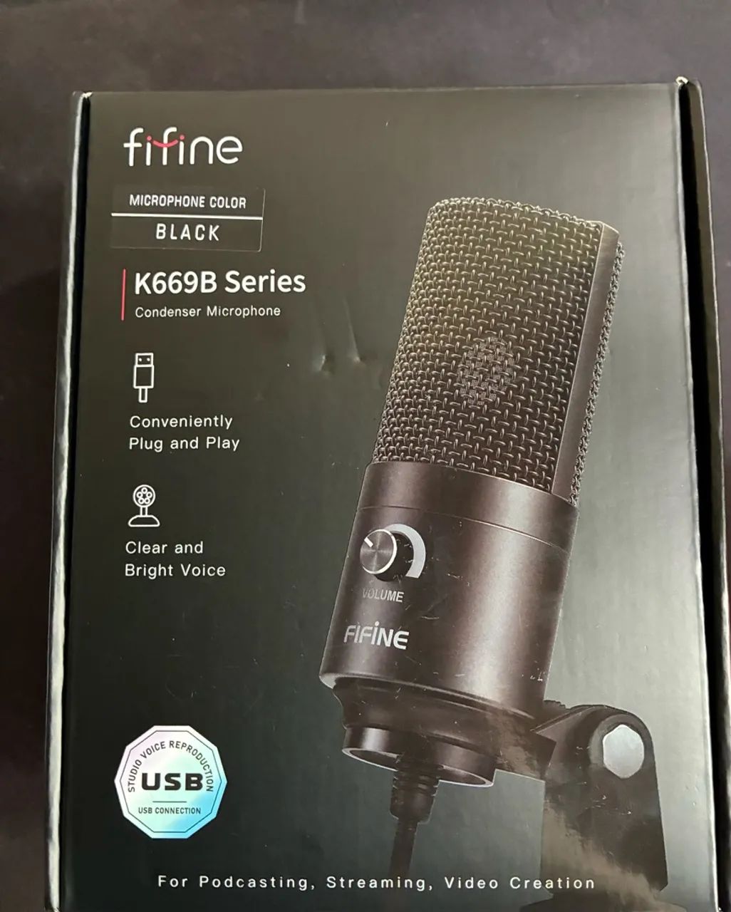 microfone fifine k669b condensador preto