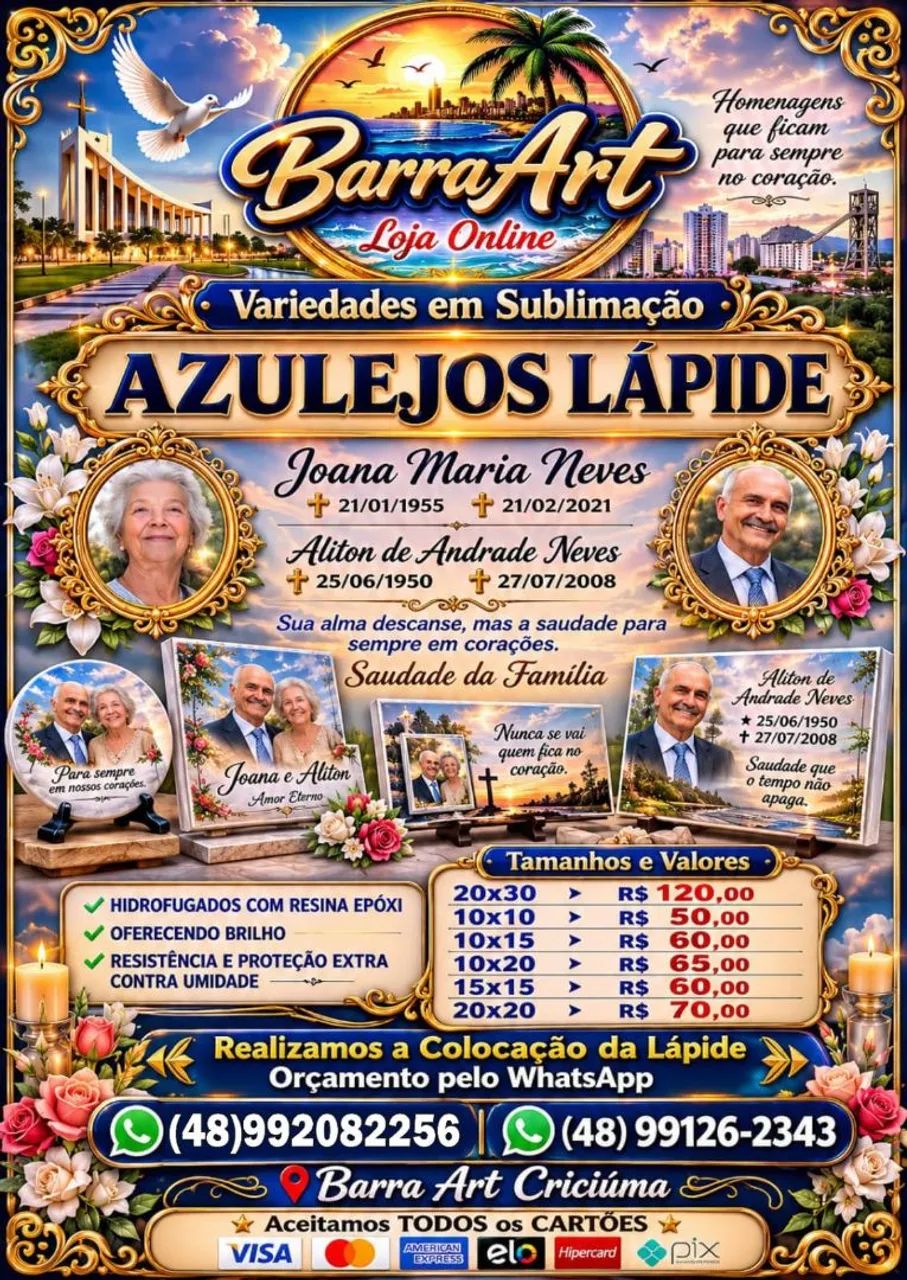 Lápides de cemitério totalmente rezinadas e personalizadas 