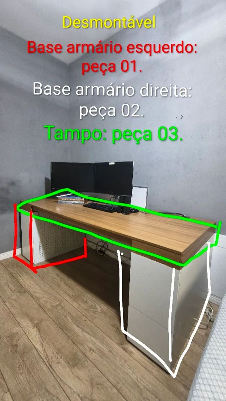 Mesa de escritório sob medida.  - Foto 2
