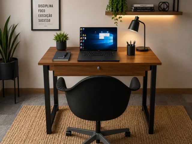 Mesa Note Work Com GavetaL: 70cm x P40cm x A76cm - Foto 2