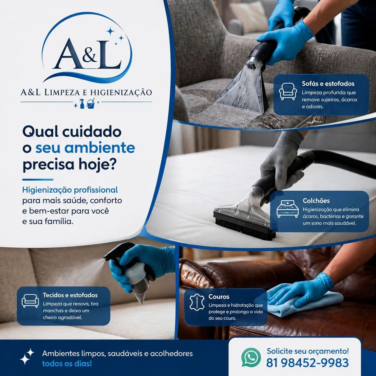 Limpeza e Higienização de Estofados 