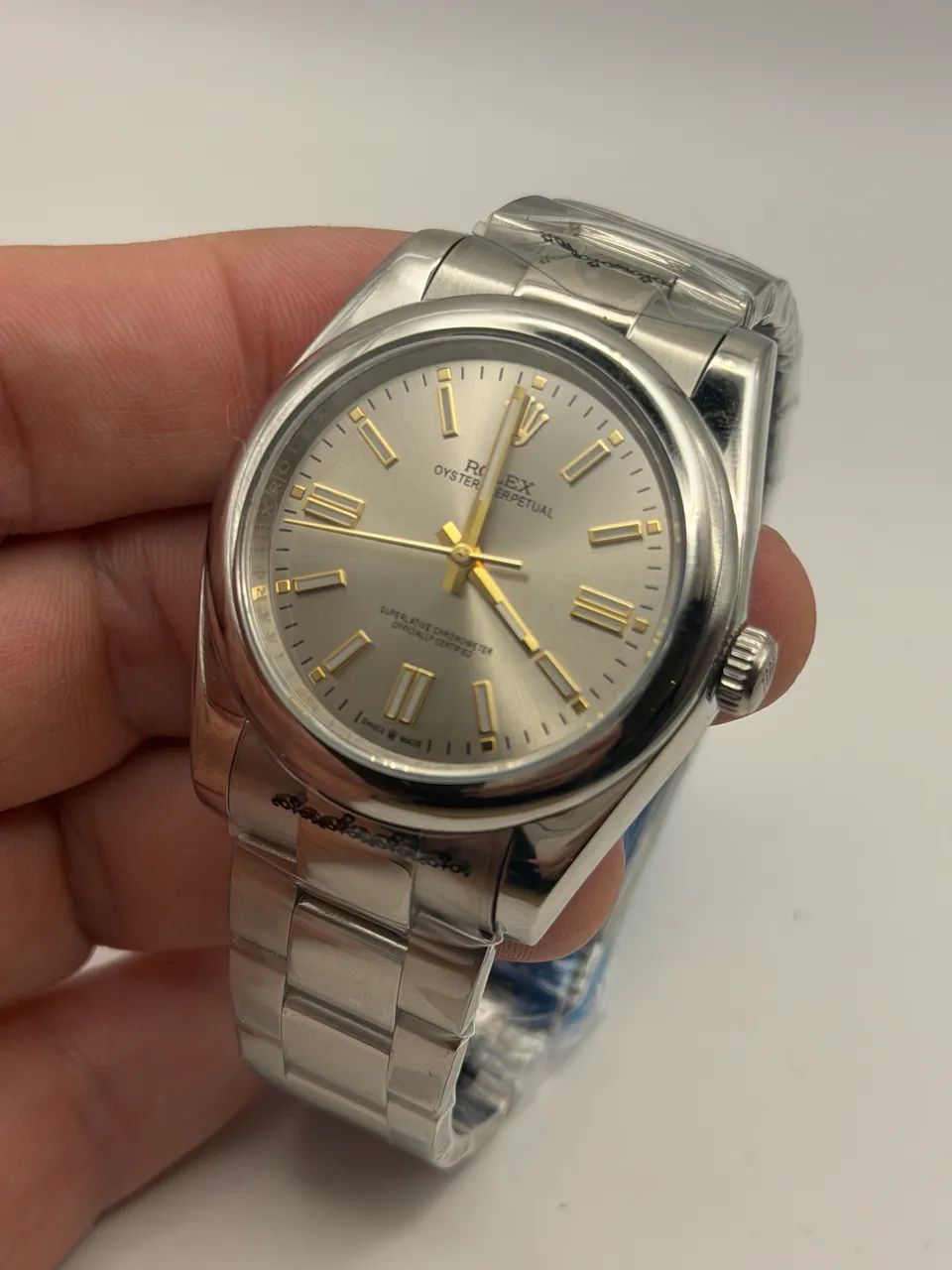Rolex Oyster Perpetual Prata 36mm Linha Premium AAA+