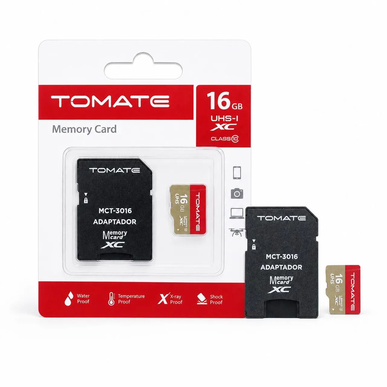 Cartão MicroSD Tomate 16GB MCT-3016 Classe 10 com Adaptador SD