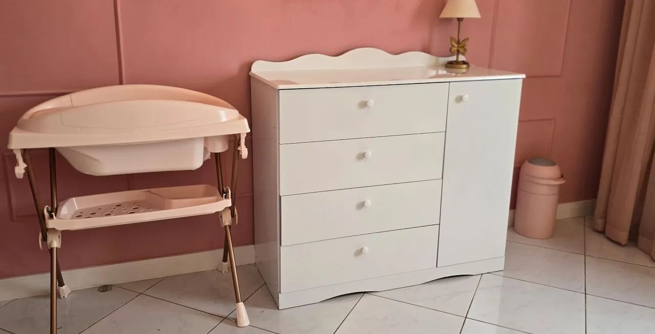 Quarto infantil completo (berço c/ colchão Ortobom, guarda-roupa e cômoda) - Foto 3