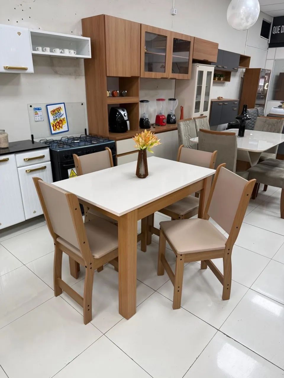 Mesa de jantar 4 cadeiras 100% MDF nova disponível  - Foto 3