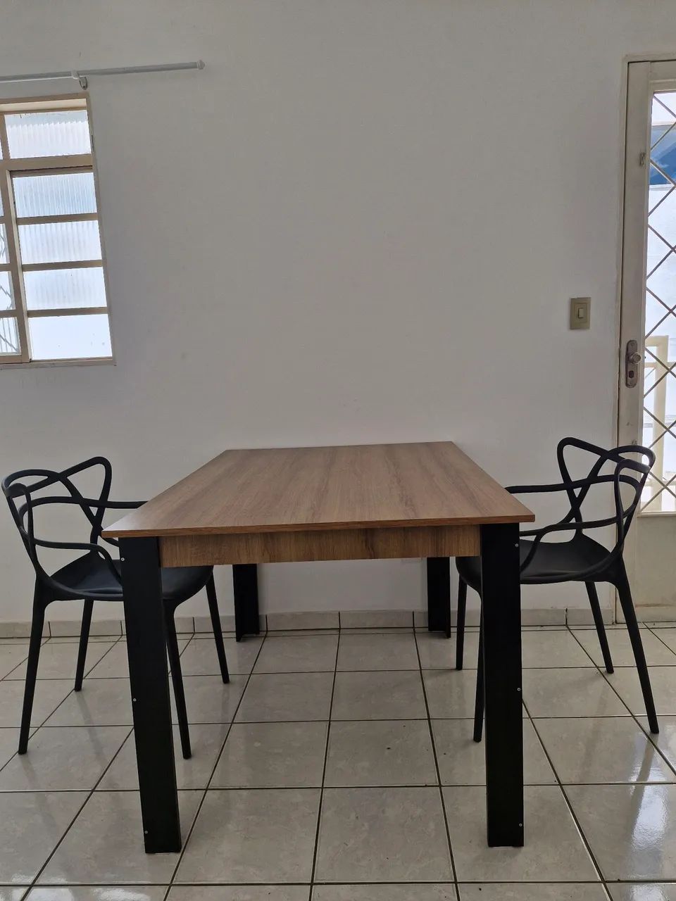 Mesa de Jantar com Duas Cadeiras Marrom Preto - Foto 3