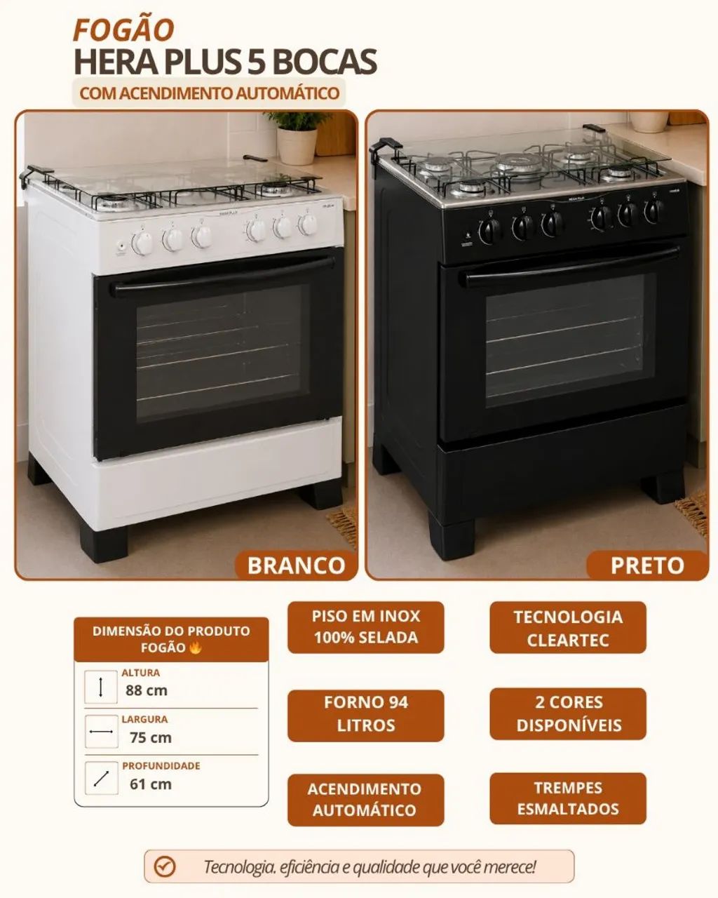 Fogão Hera plus 5 bocas 