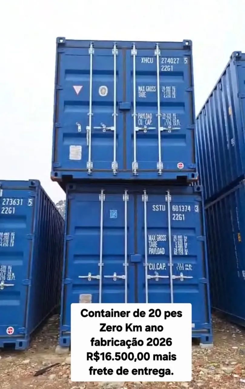 Container Marítimo 6 Metros - Zero KM (Novo) - R$ 16.500