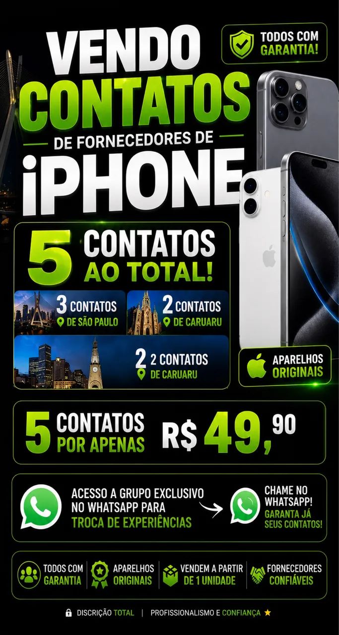 Contatos de fornecedores de IPhones 