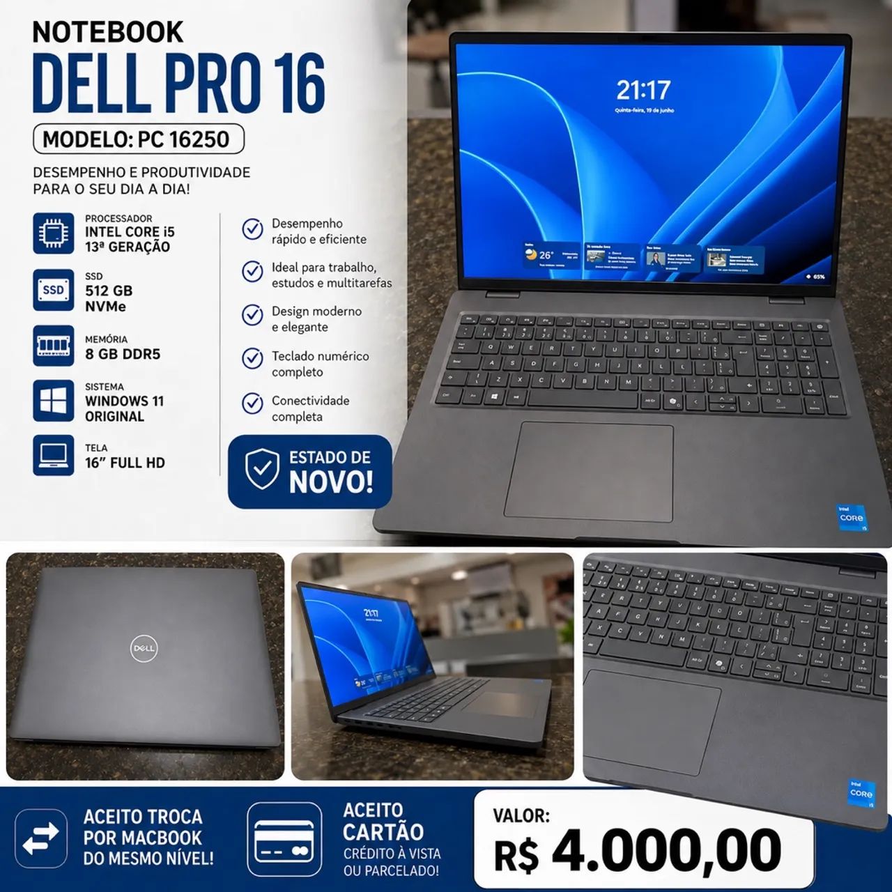 Notebook Dell pro 16