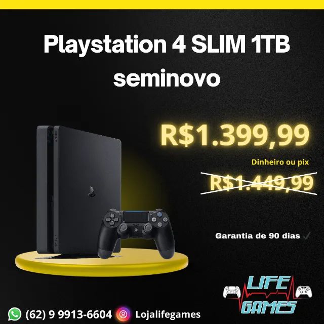 PLAYSTATION 4 SLIM 1TB SEMINOVO