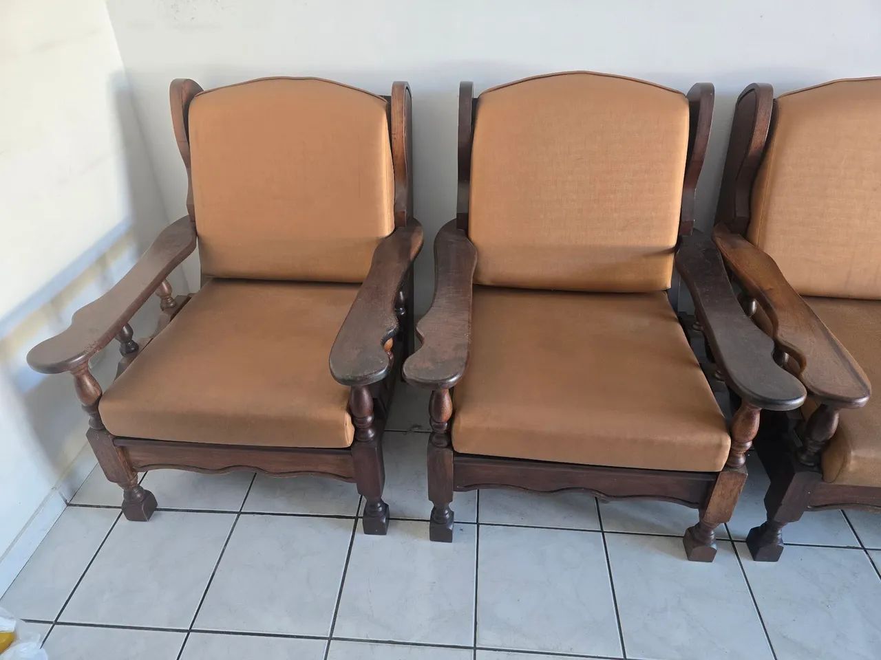 Conjunto Poltronas Madeira Maciça 