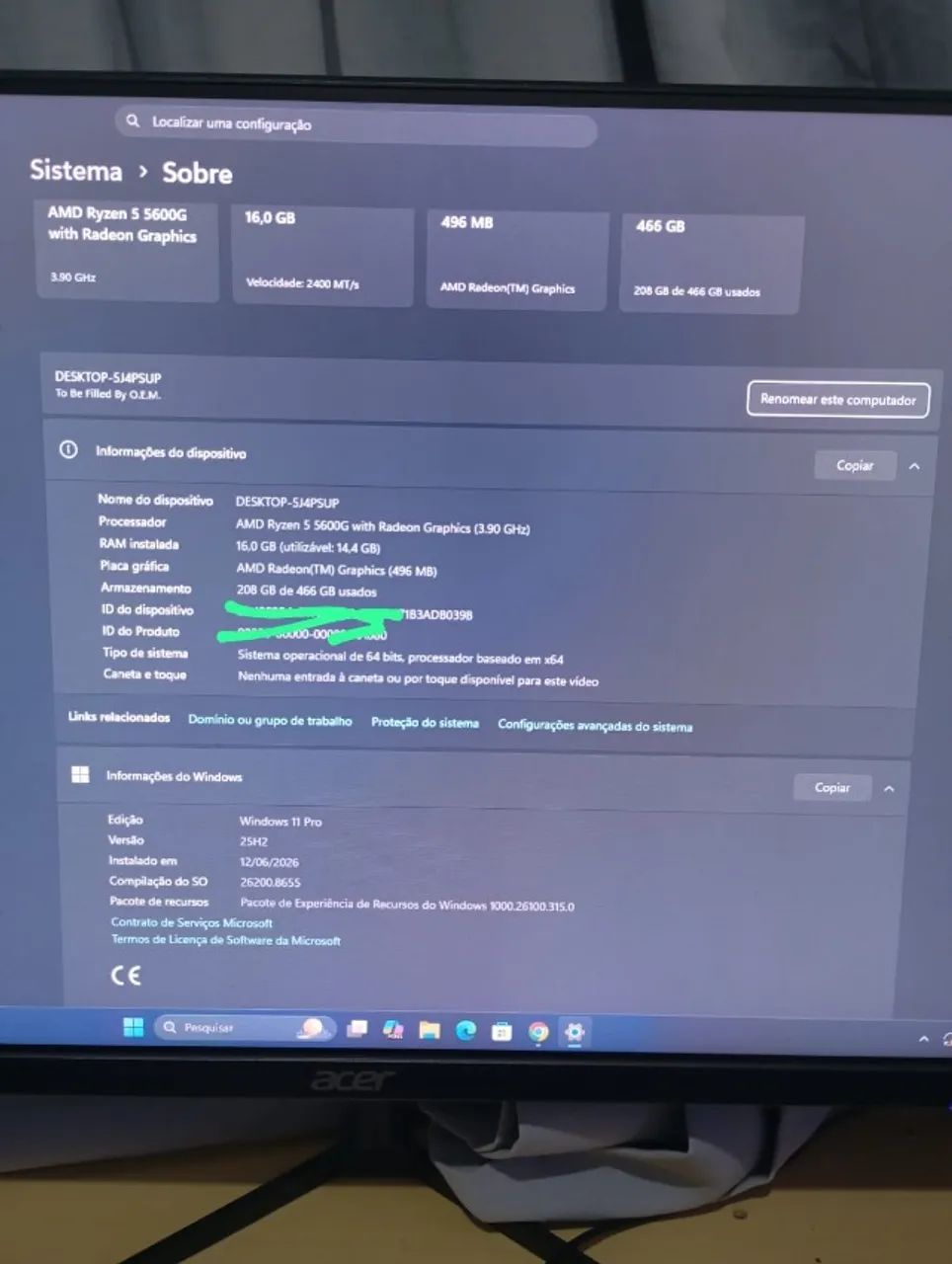 computador pc gamer Raizer 5 5600g - Foto 3